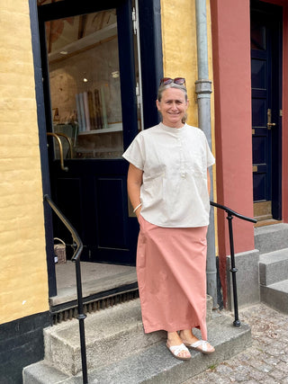 Frau Colombo Skjorte - Tapioca Coffee Stripe