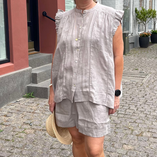 Frau Melbourne Pure Linen Shorts - Dove