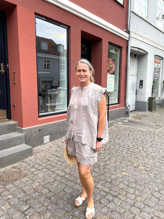 Frau Napoli Pure Linen Top - Dove