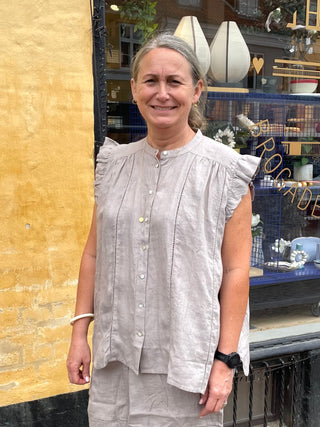 Frau Napoli Pure Linen Top - Dove
