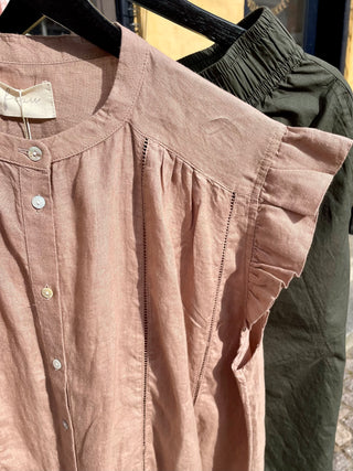 Frau Napoli Pure Linen Top - Roebuck