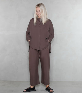Frau Seoul Kort Skjorte - Coffee Quartz