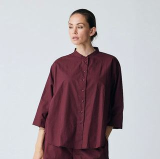 Frau Seoul Kort Skjorte - Red Mahogany