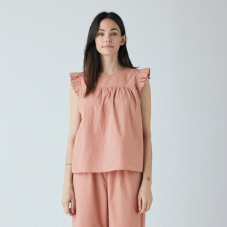 Frau Stockholm Bomuld Top - Cameo Brown