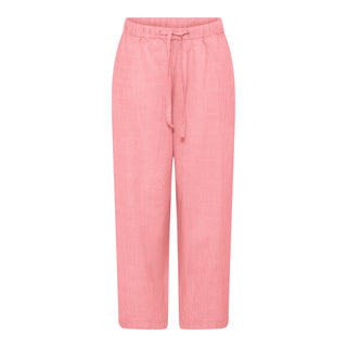 Frau Sydney Lang Bukser - Hot Coral Stripe