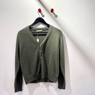 Note Anecdote Cashmere Cardigan med Dobbelt Knapning - Grøn