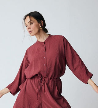 Frau Seoul Kort Viskose Skjorte - Mange Farver
