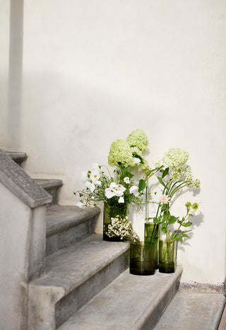 Bungalow Glas Vase Salon grøn - H26cm