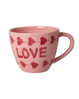 Håndmalet Keramik Kop LOVE - Krus 420ml