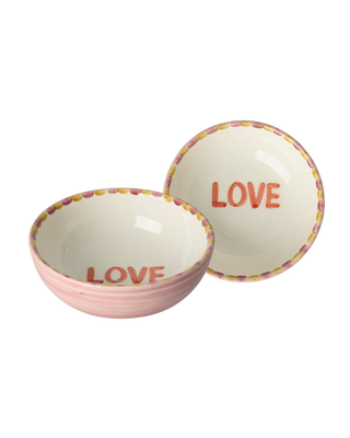 Håndmalet Keramik Skål - LOVE