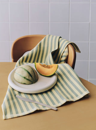Hay Canteen Viskestykke - Green and Yellow Stripe