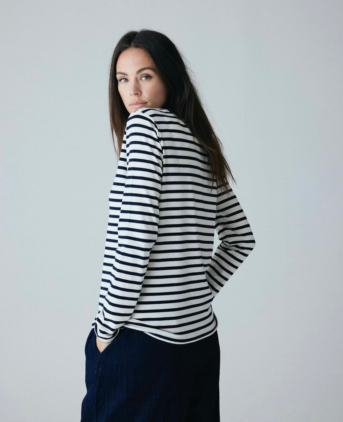 Frau Panama Stripe Bluse - Bomuld - Mange Farver