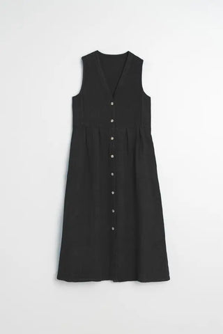 Indi & Cold Hør Kjole Vendbar - Carbon