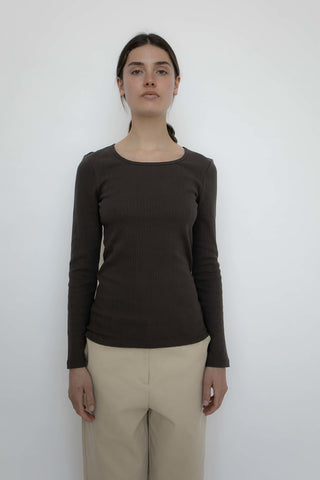 Studio Feder Gertrud Pointelle Bluse - Bark