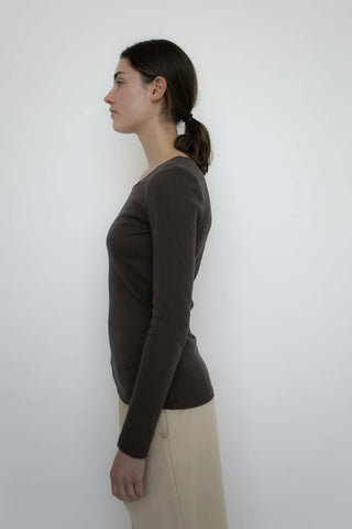 Studio Feder Gertrud Pointelle Bluse - Bark