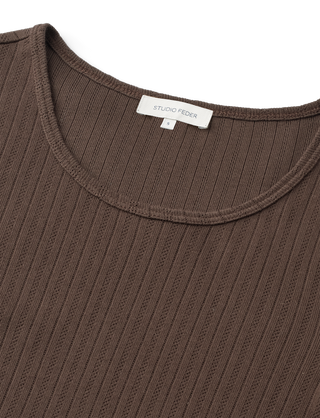 Studio Feder Gertrud Pointelle Bluse - Bark