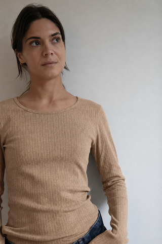 Studio Feder Gertrud Pointelle Bluse - Oat Melange