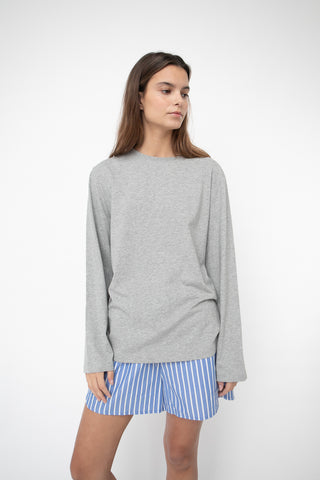 Studio Feder Freya Langærmet T-shirt - Grey Melange