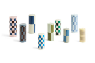 HAY Column Bloklys Stor - Lyserød, Bordeaux & Mørkeblå tern