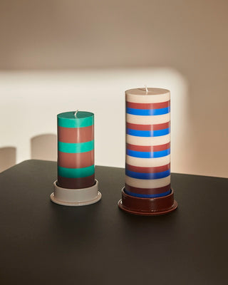HAY Column Bloklys Stor - Lyserød, Bordeaux & Mørkeblå tern