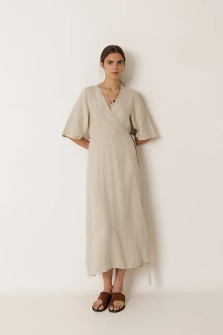 Indi & Cold Slåom Hørkjole - Stone