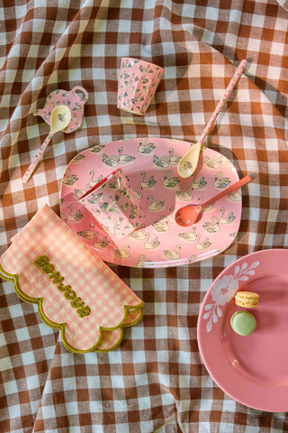 Rice Melamin Medium Kop - Rabarber Pink Swan in Paris