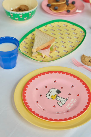 Rice Melamin Tallerken - Pink Snoopy Print