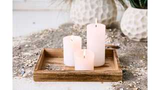 Bloklys Rustic Hvid - 10x7 cm