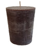 Bloklys Rustic Mørkebrun - 20x7 cm