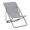 Lafuma Maxi Transat Batyline Strandstol med Farvet Stel - Grey Striped