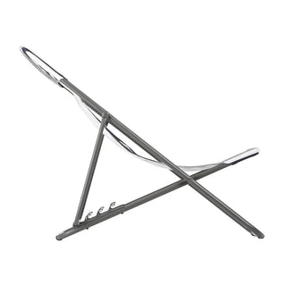 Lafuma Maxi Transat Batyline Strandstol med Farvet Stel - Grey Striped