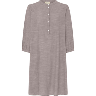 Frau Madrid Kort Kjole - Coffee Quartz Stripe