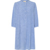 Frau Madrid Kort Kjole - Medium Blue Stripe