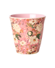 Rice Melamin Medium Kop - Coral Allison Flower Print