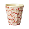 Rice Melamin Medium Kop - Pink Mushroom Print