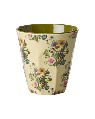 Rice Melamin Medium Kop - Mørkegrøn Retro Bouquet