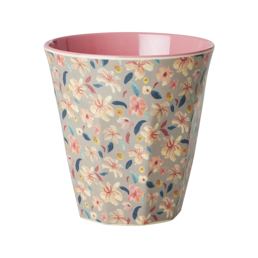 Rice Melamin Medium Kop - Small Sandy Flower Print