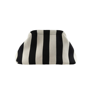 Alba Clutch - Råhvid/Sort Stribet