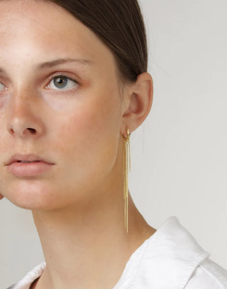 &COPENHAGEN Multi String øreringe - guld