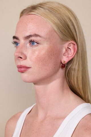 Soï Nora Krystal Øreringe - Rød Jade