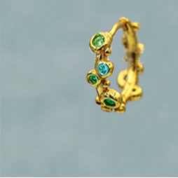 Smykish Crystal Hoop Øreringe - Blå/Grøn
