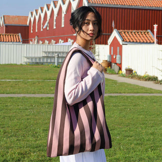 Olivia Net - Rosa/Mørkebrun Stribet