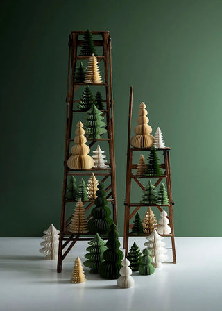 Bungalow Papir Juletræ - Wispwood H18cm Forest