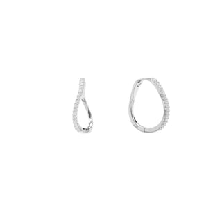 Pico Amelia Petit Crystal Hoops - Sølv