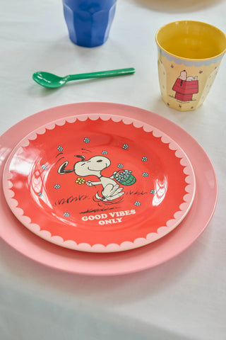 Rice Melamin Medium Kop - Creme Snoopy Print