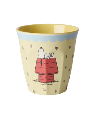Rice Melamin Medium Kop - Creme Snoopy Print
