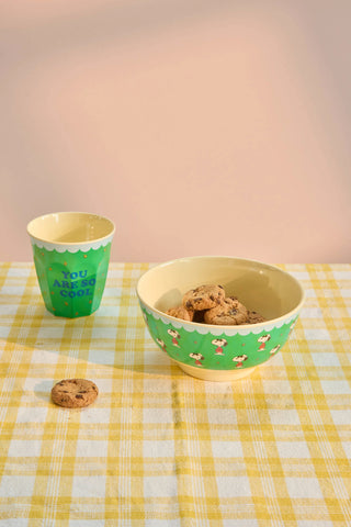 Rice Melamin Medium Kop - Grøn Snoopy Print