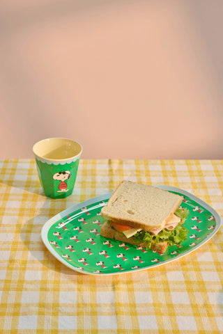 Rice Melamin Medium Kop - Grøn Snoopy Print