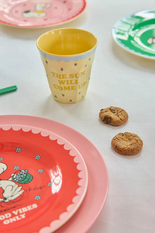 Rice Melamin Medium Kop - Creme Snoopy Print