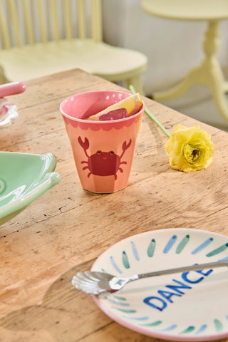 Rice Melamin Medium Kop - Koral Crab Print